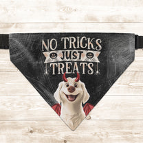 No Tricks, Just Treats - Personalized Bandana Collar