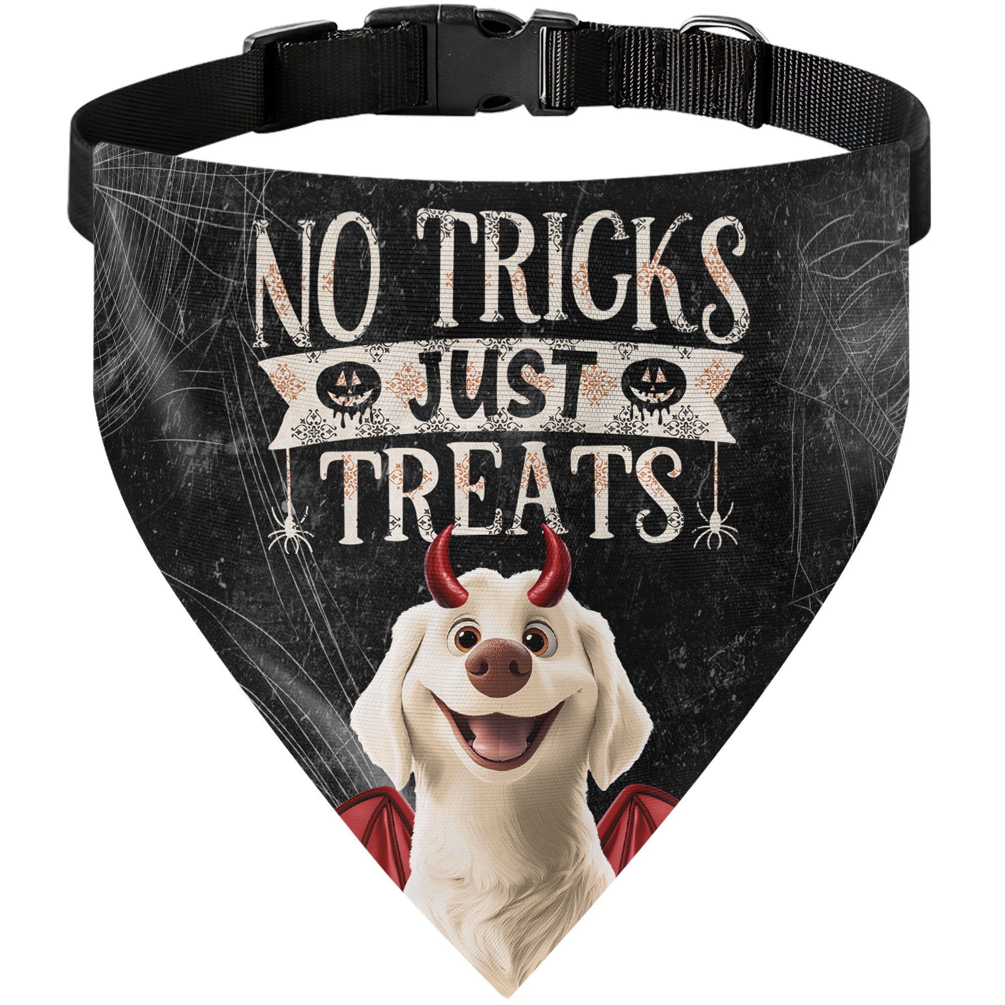 No Tricks, Just Treats - Personalized Bandana Collar