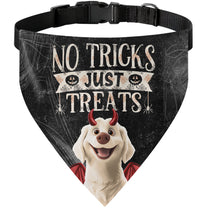 No Tricks, Just Treats - Personalized Bandana Collar