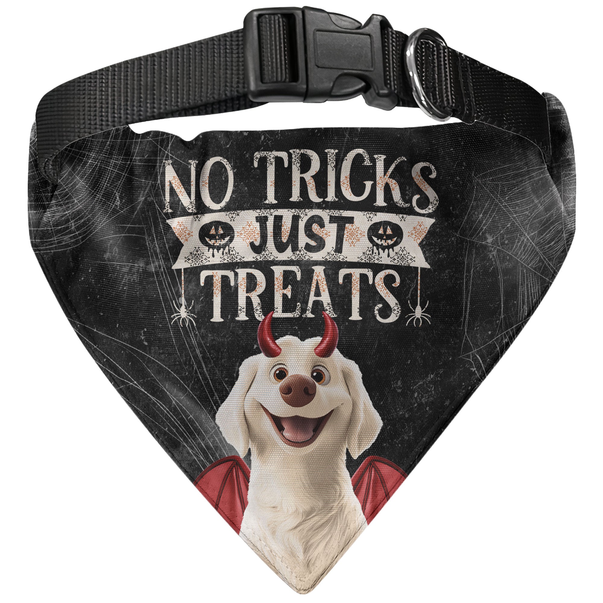 No Tricks, Just Treats - Personalized Bandana Collar