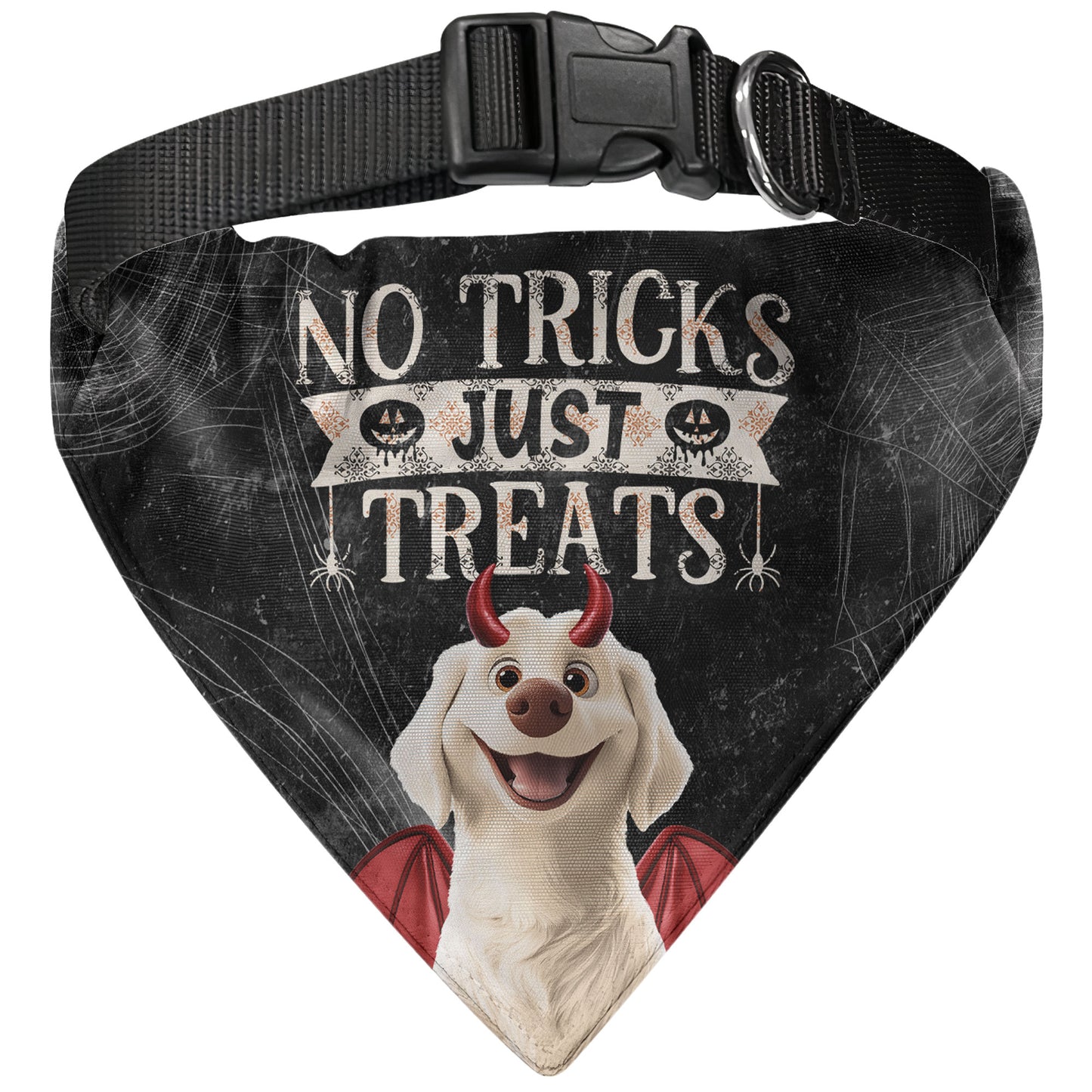 No Tricks, Just Treats - Personalized Bandana Collar