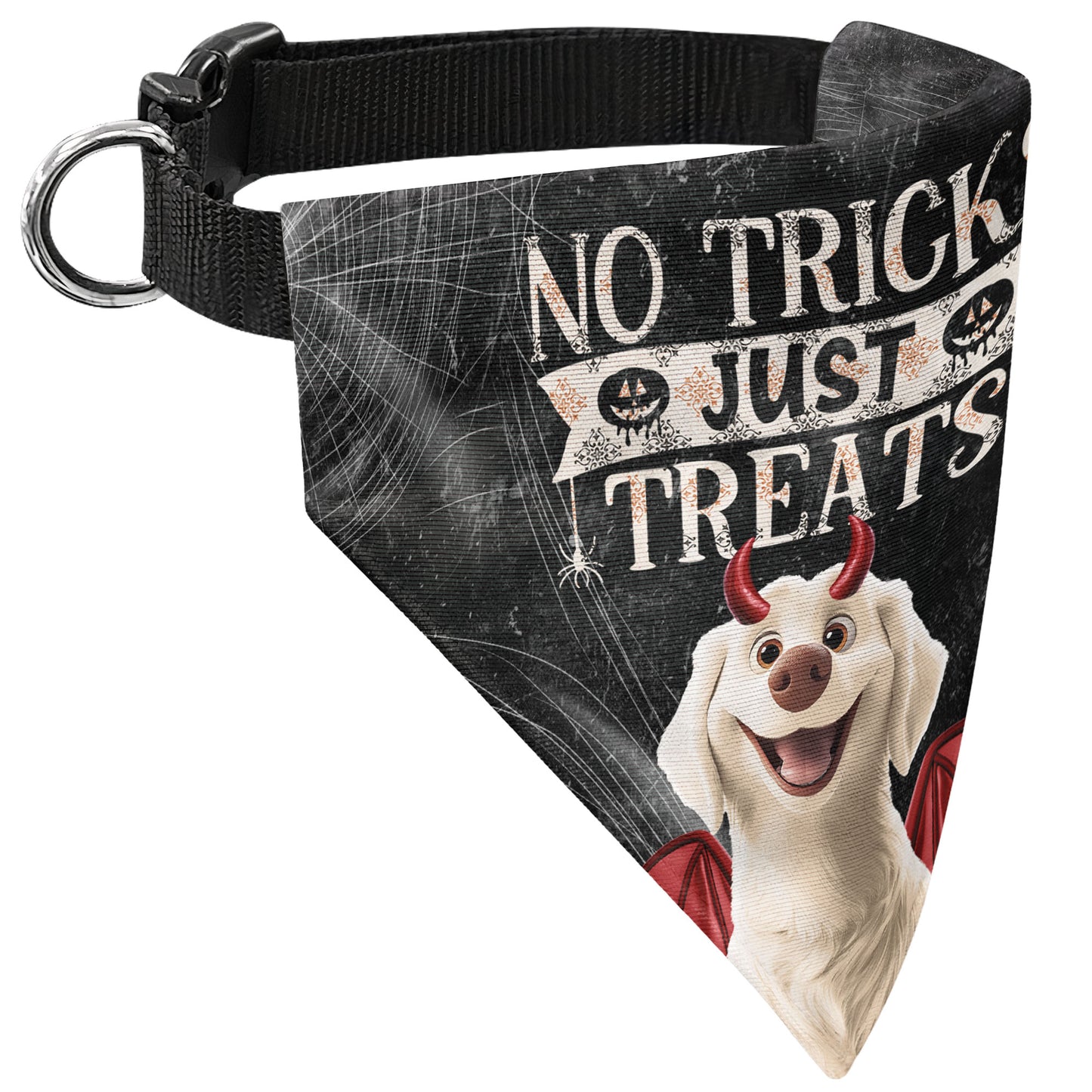 No Tricks, Just Treats - Personalized Bandana Collar