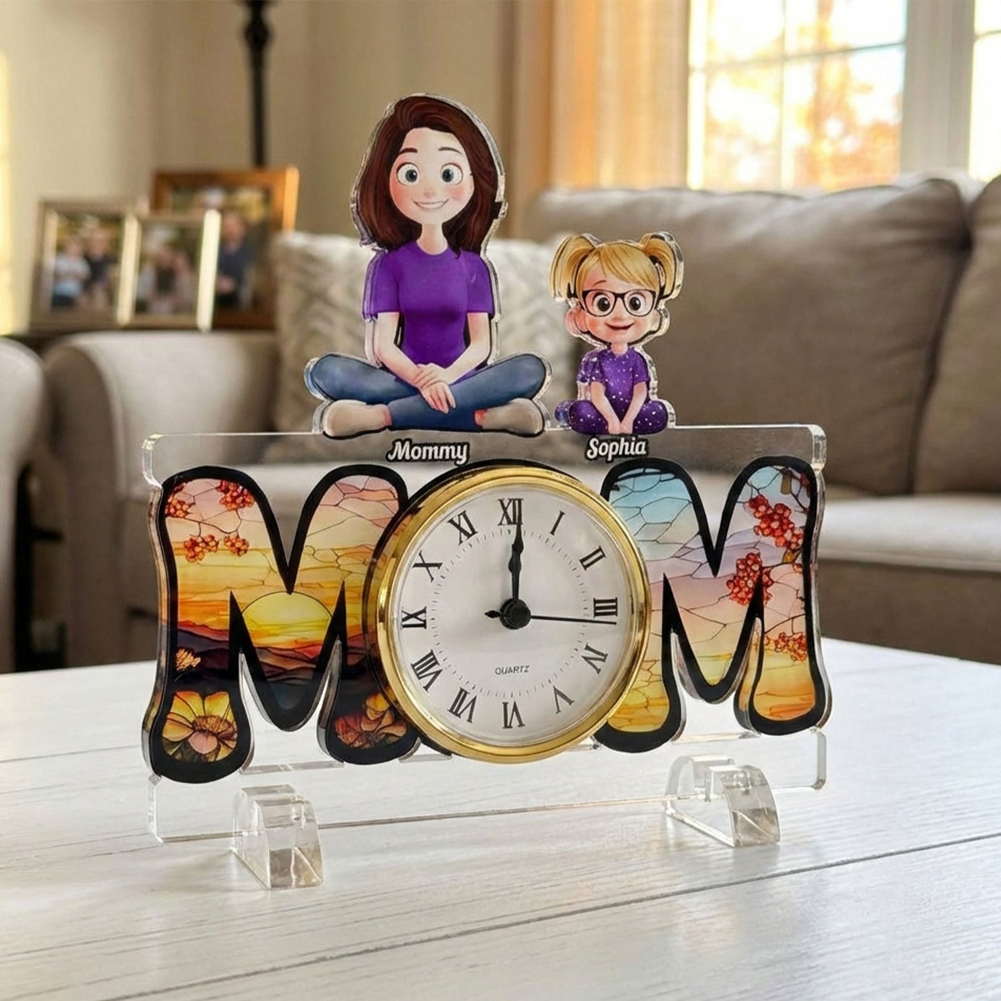 No-Matter-How-Much-Time-Goes-By-We-Will-Always-Be-Your-Little-Girls,-Boys-Personalized-Acrylic-Desk-Clock-2