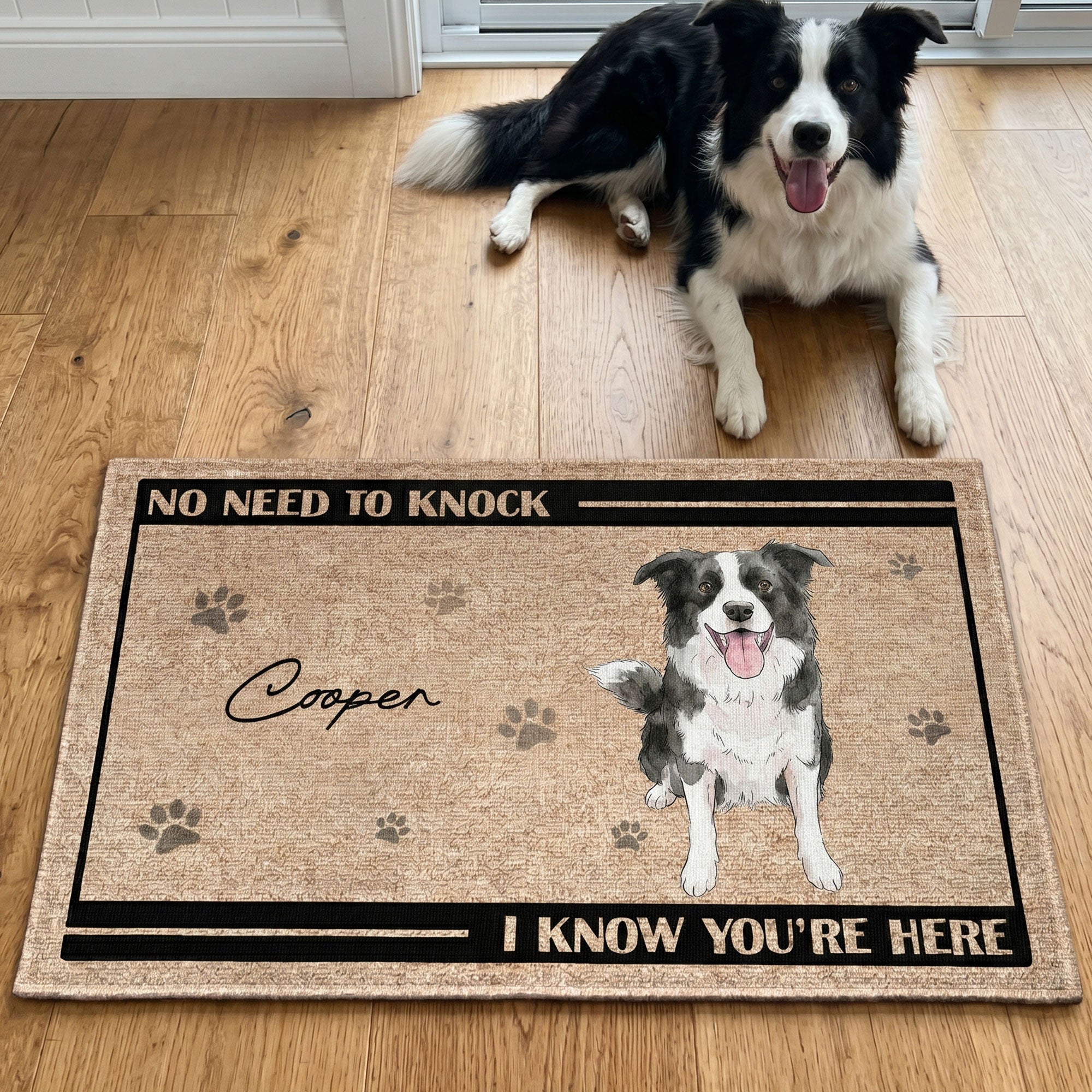 No-Need-To-Knock-Custom-Pet-Portrait-Watercolor-Personalized-Doormat-1