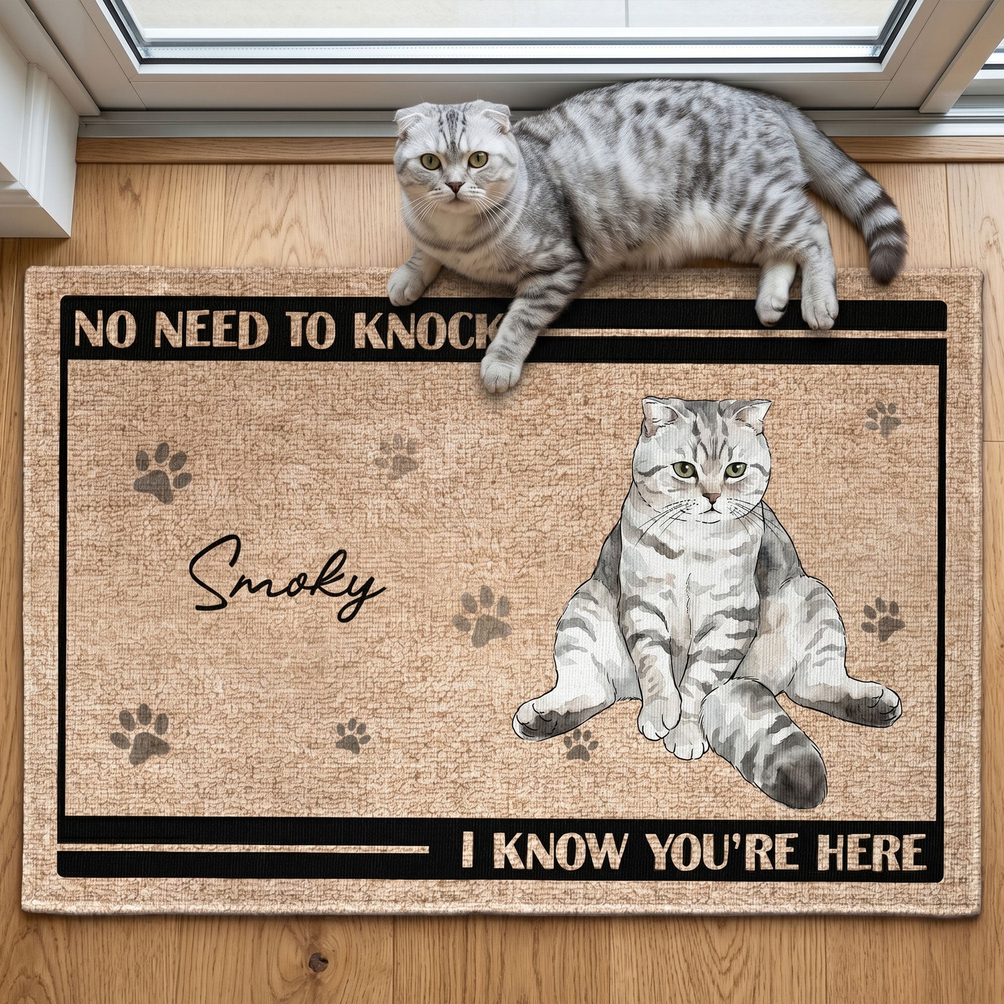 No-Need-To-Knock-Custom-Pet-Portrait-Watercolor-Personalized-Doormat-2