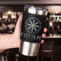 Norse Mythology Viking Runes - Personalized 20oz Leather Wrapped Tumbler