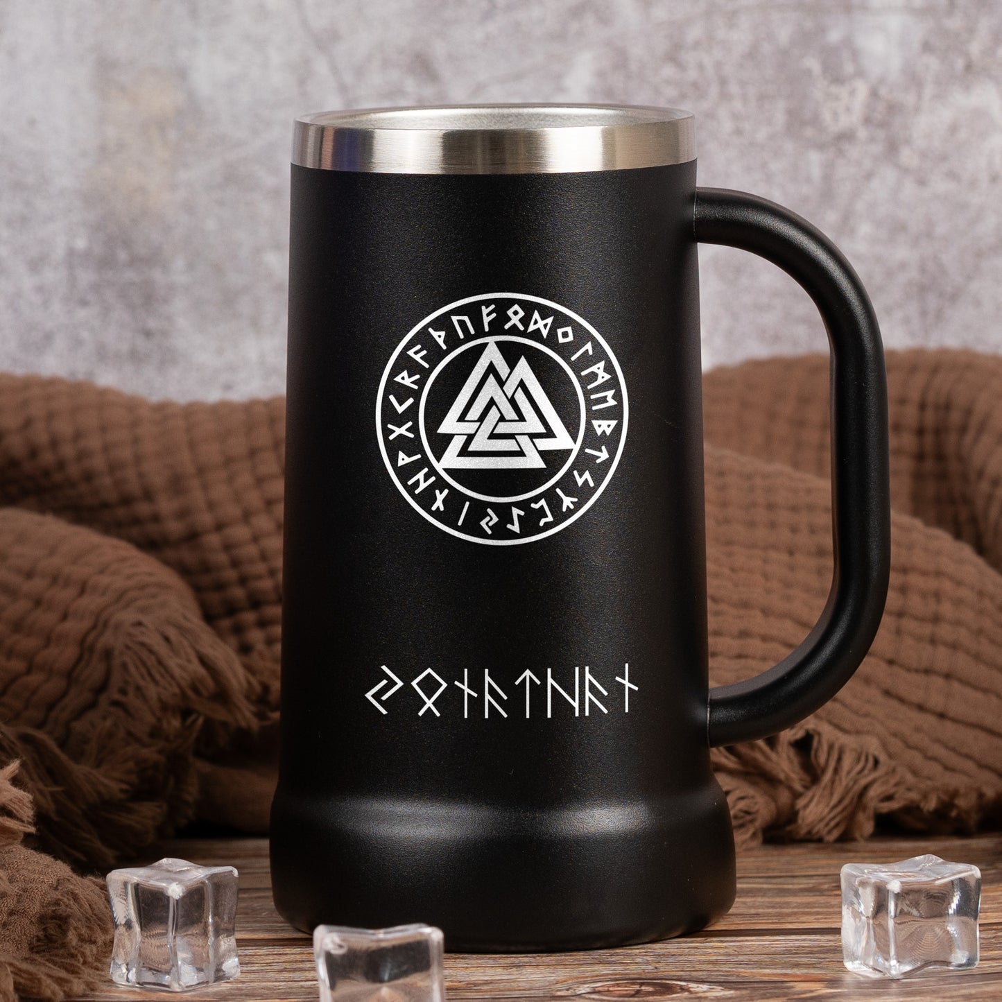 Norse Mythology Viking Runes - Personalized Beer Stein