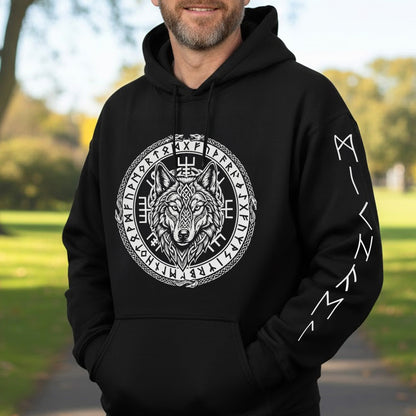 Norse Mythology, Name In Viking Runes - Personalized Hoodie