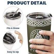 Norse Mythology, Name In Viking Runes - Personalized Tumbler Cup