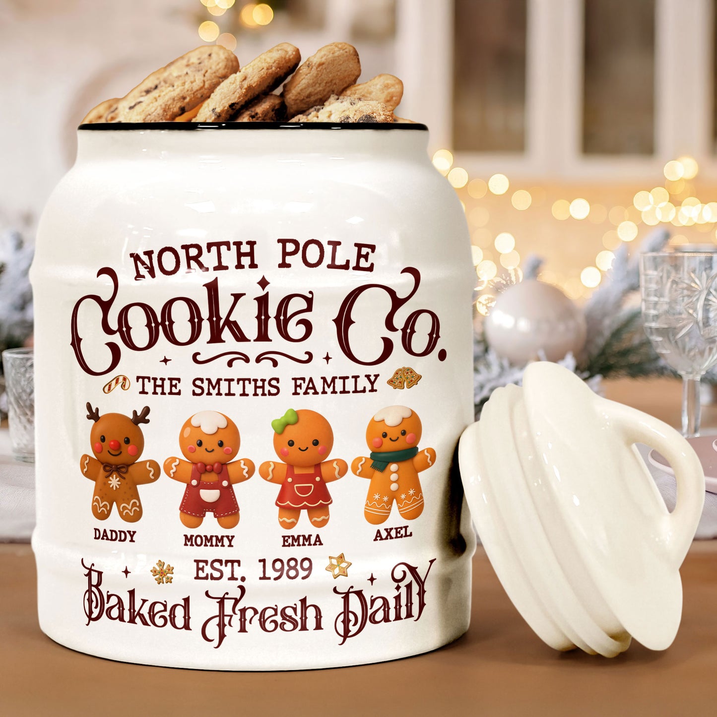 North Pole Cookie Co Funny Christmas - Personalized Cookie Jar