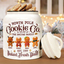 North Pole Cookie Co Funny Christmas - Personalized Cookie Jar