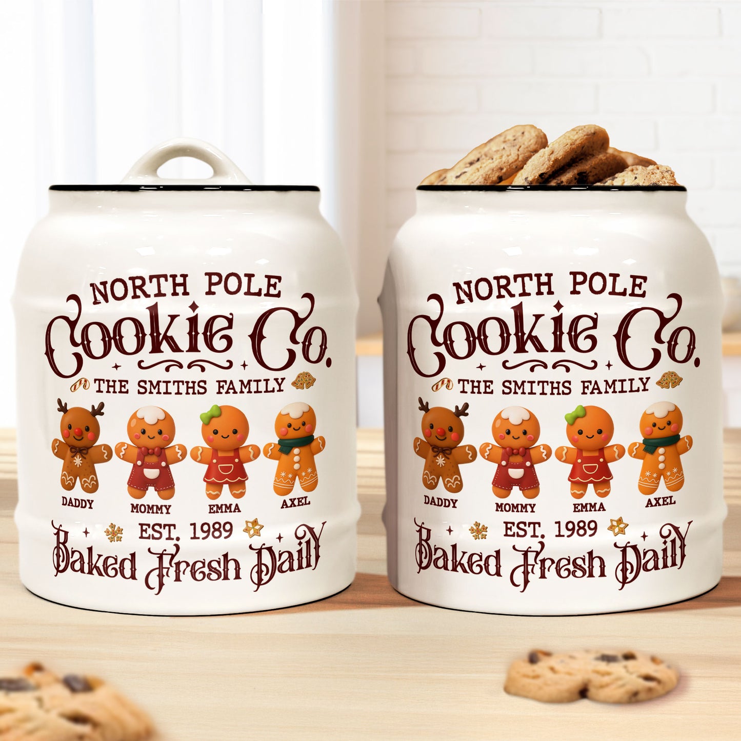North Pole Cookie Co Funny Christmas - Personalized Cookie Jar