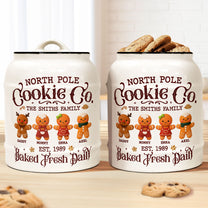 North Pole Cookie Co Funny Christmas - Personalized Cookie Jar