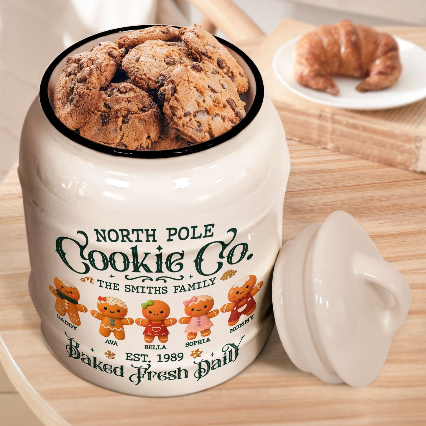 North Pole Cookie Co Funny Christmas - Personalized Cookie Jar