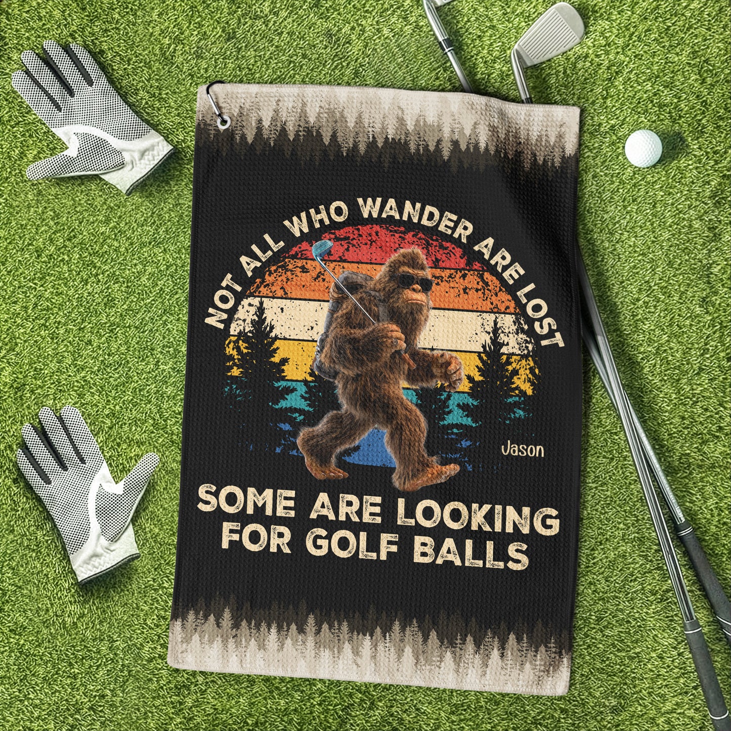 Not All Who Wander Are Lost Funny Gift For Golfers, Dad, Husband, Buddies, Golf Lovers - Personalized Golf Towel