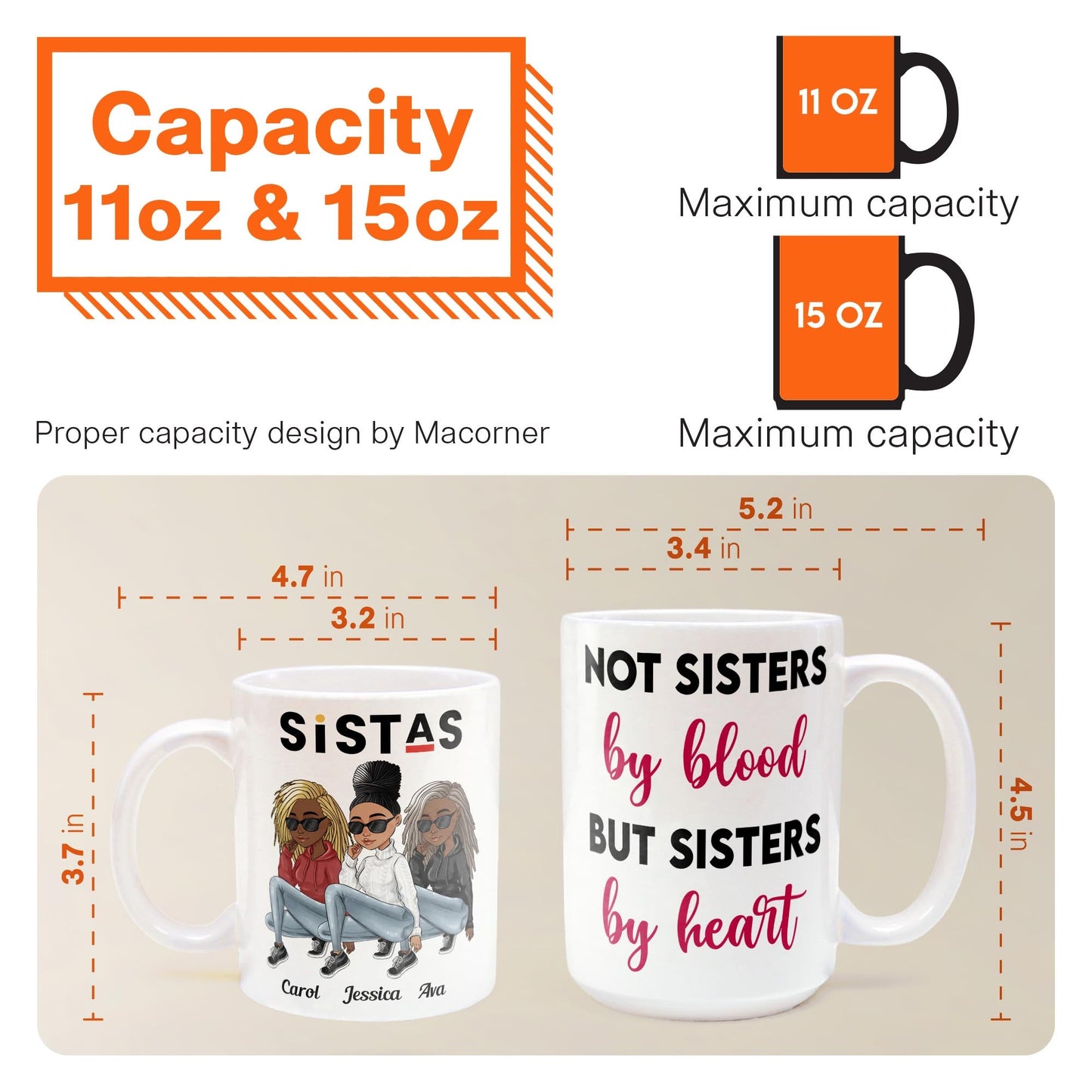 Not Sisters By Blood But Sisters By Heart - Personalized Mug - Sassy Girls