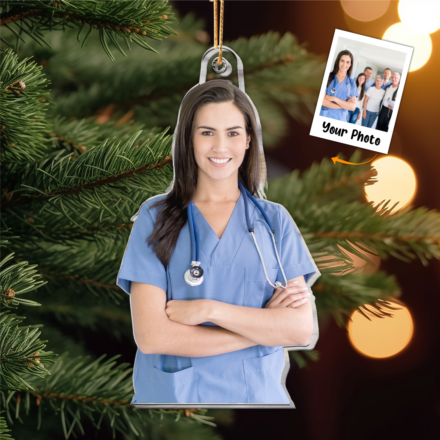 Nurse Christmas Ornament - Personalized Acrylic Photo Ornament