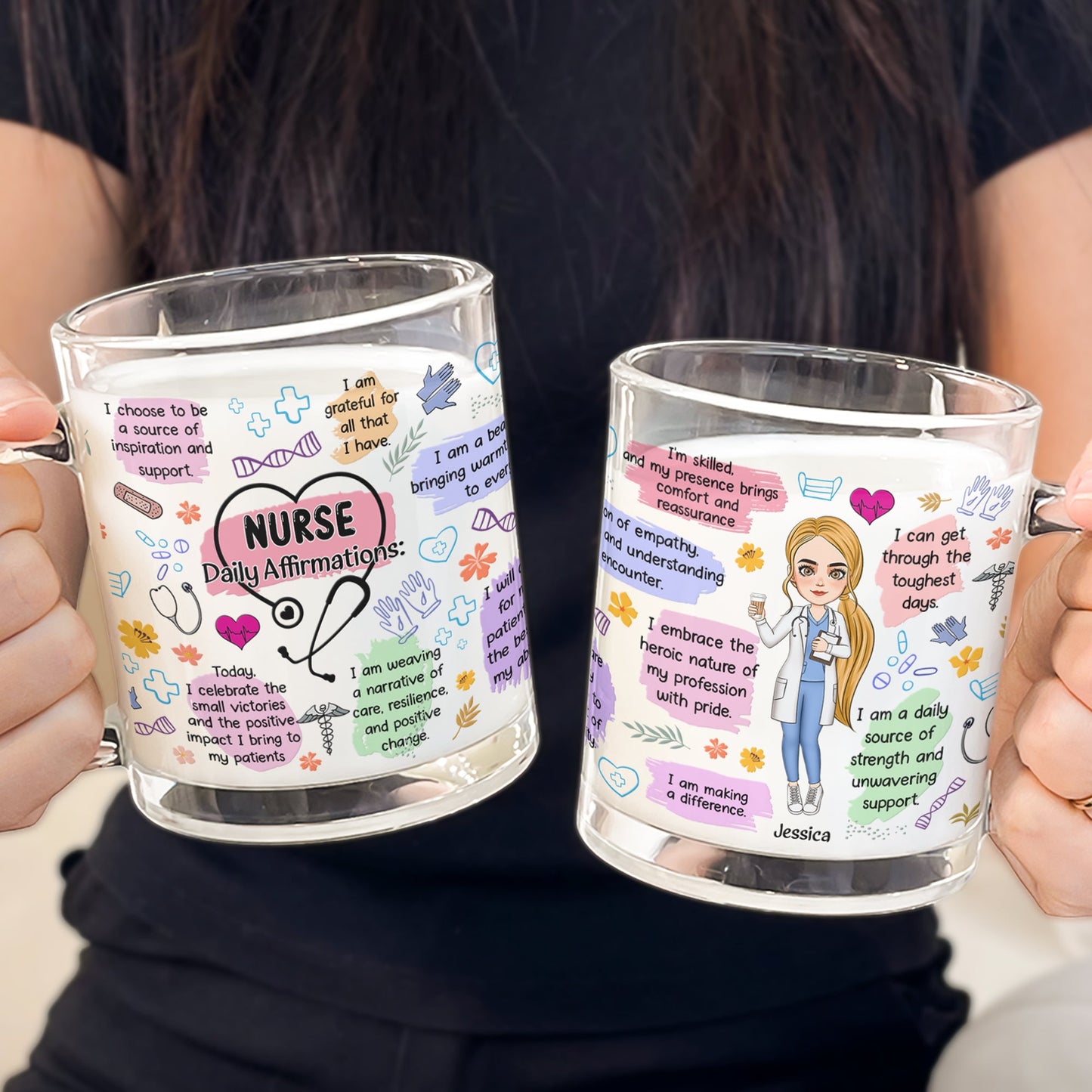 Nurse Daily Affirmations - Personalized Glass Mug