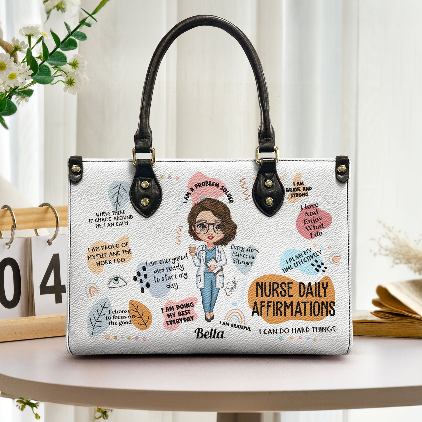 Nurse Daily Affirmations - Personalized Leather Bag