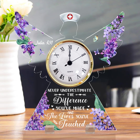 Nurse Gift - The Difference You've Made - Personalized Acrylic Desk Clock