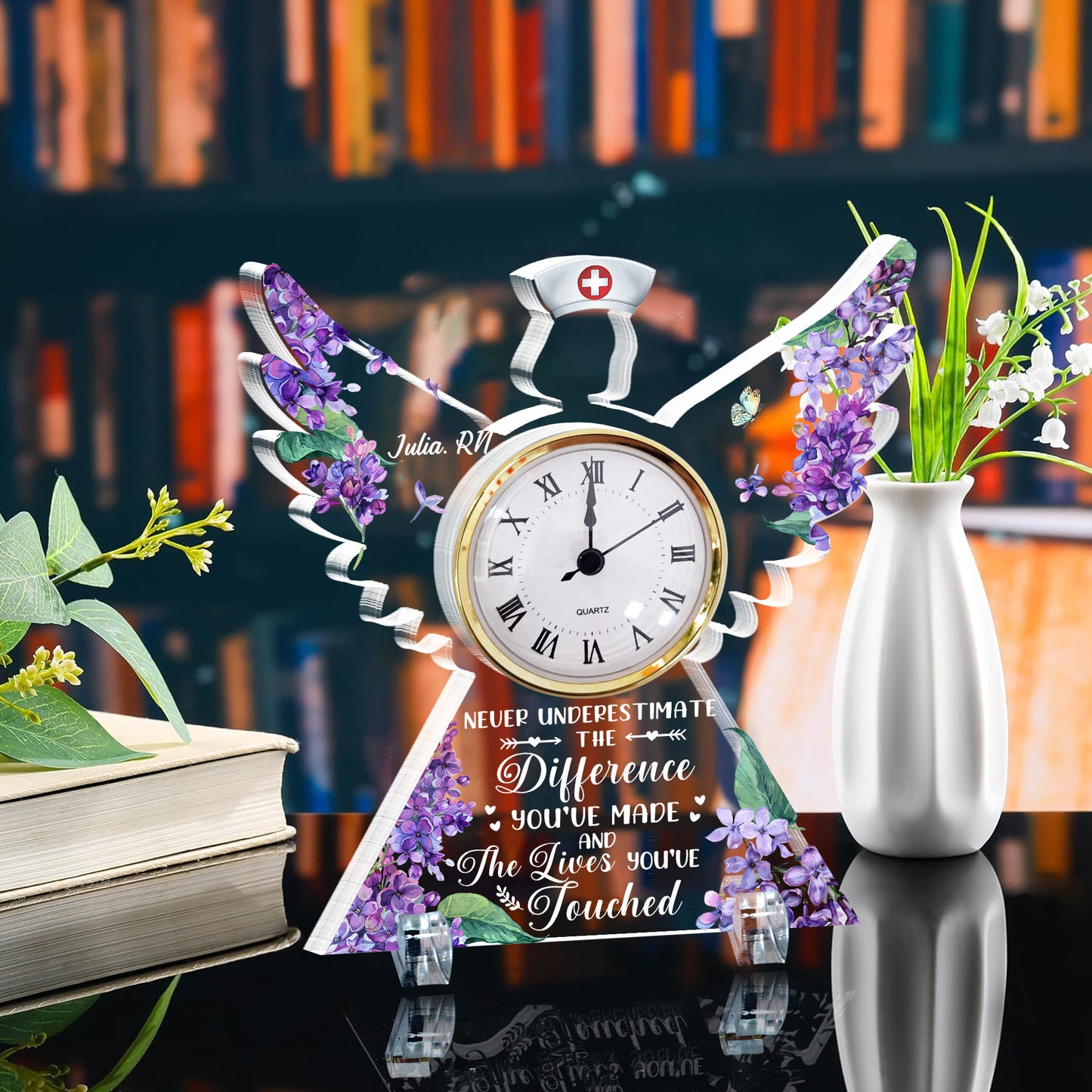 Nurse Gift - The Difference You've Made - Personalized Acrylic Desk Clock