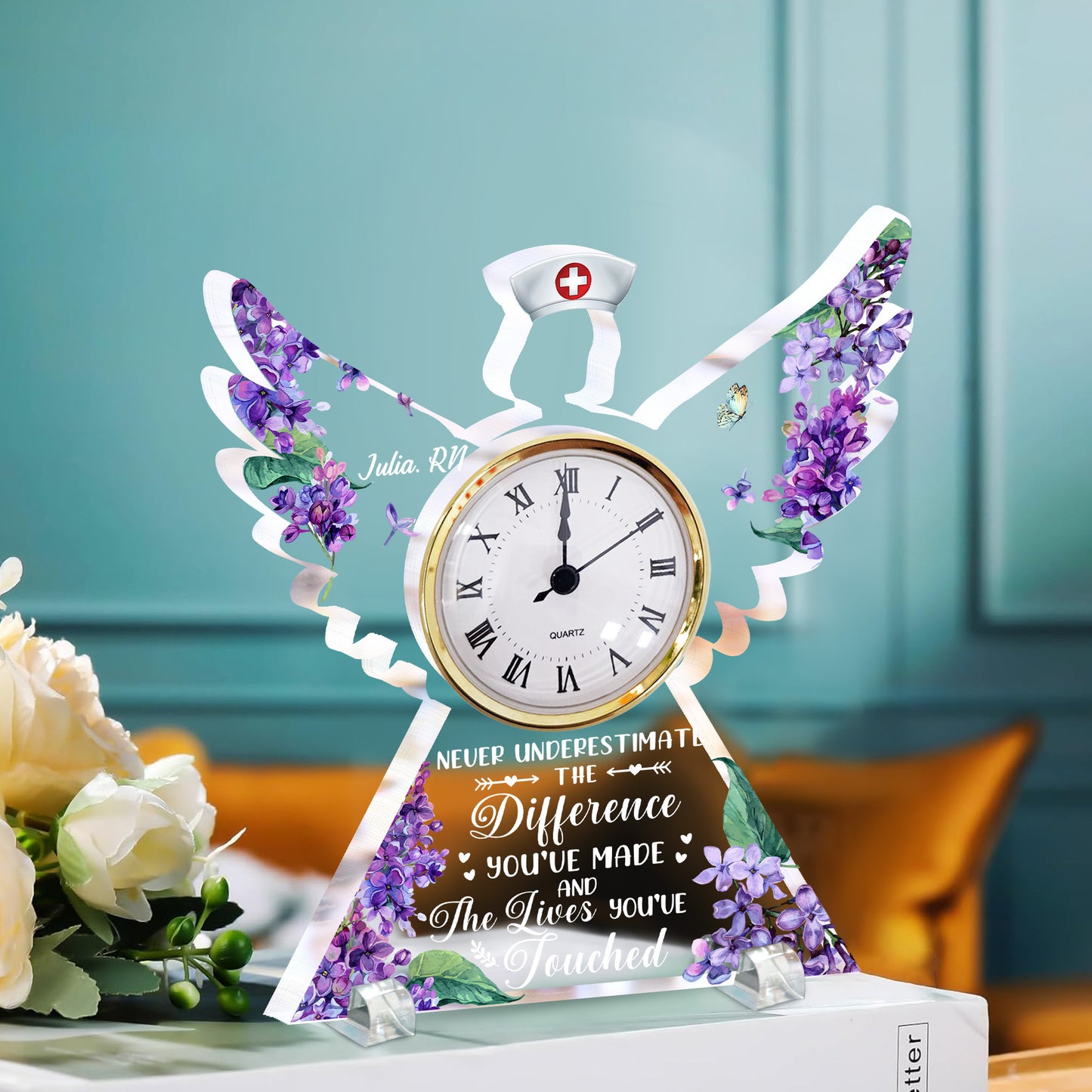 Nurse Gift - The Difference You've Made - Personalized Acrylic Desk Clock