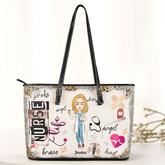 Nurse Life - Personalized Leather Tote Bag