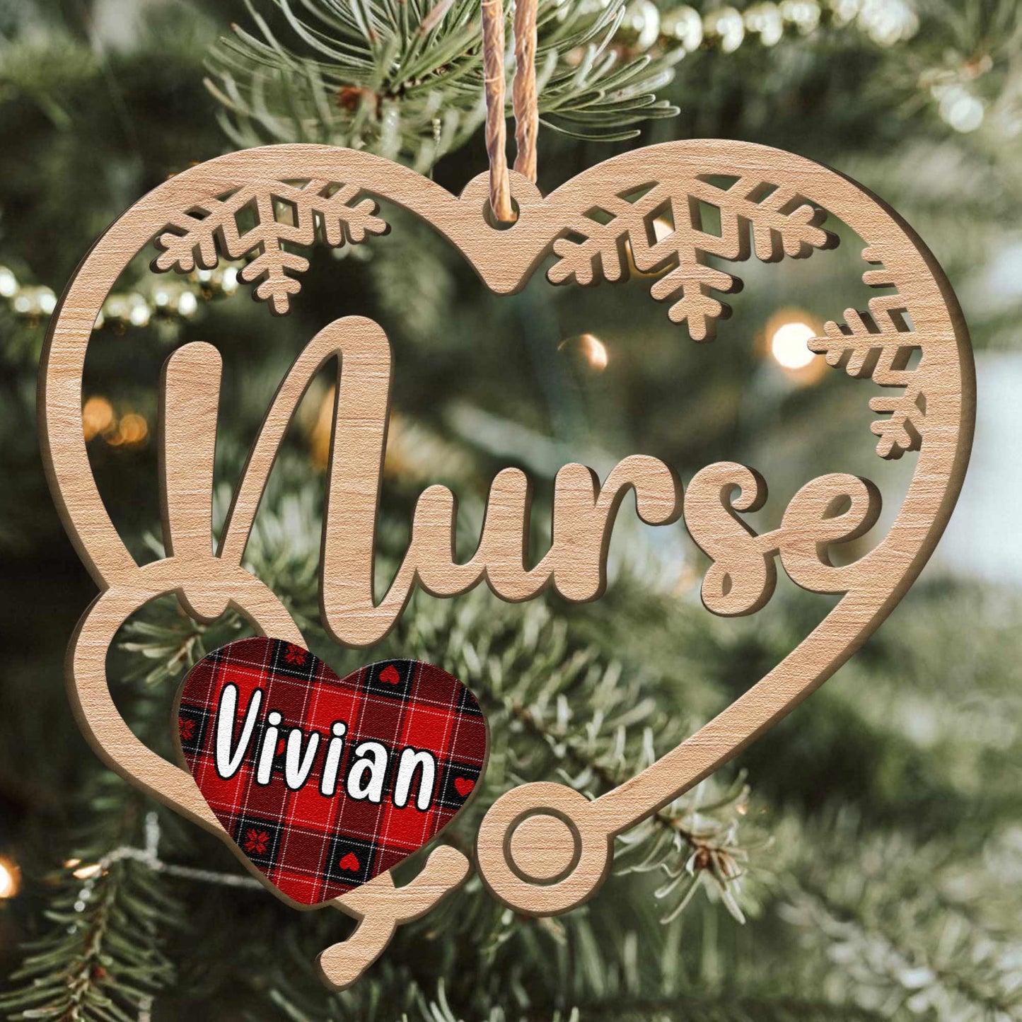 Nurse Ornament - Personalized Wooden Ornament