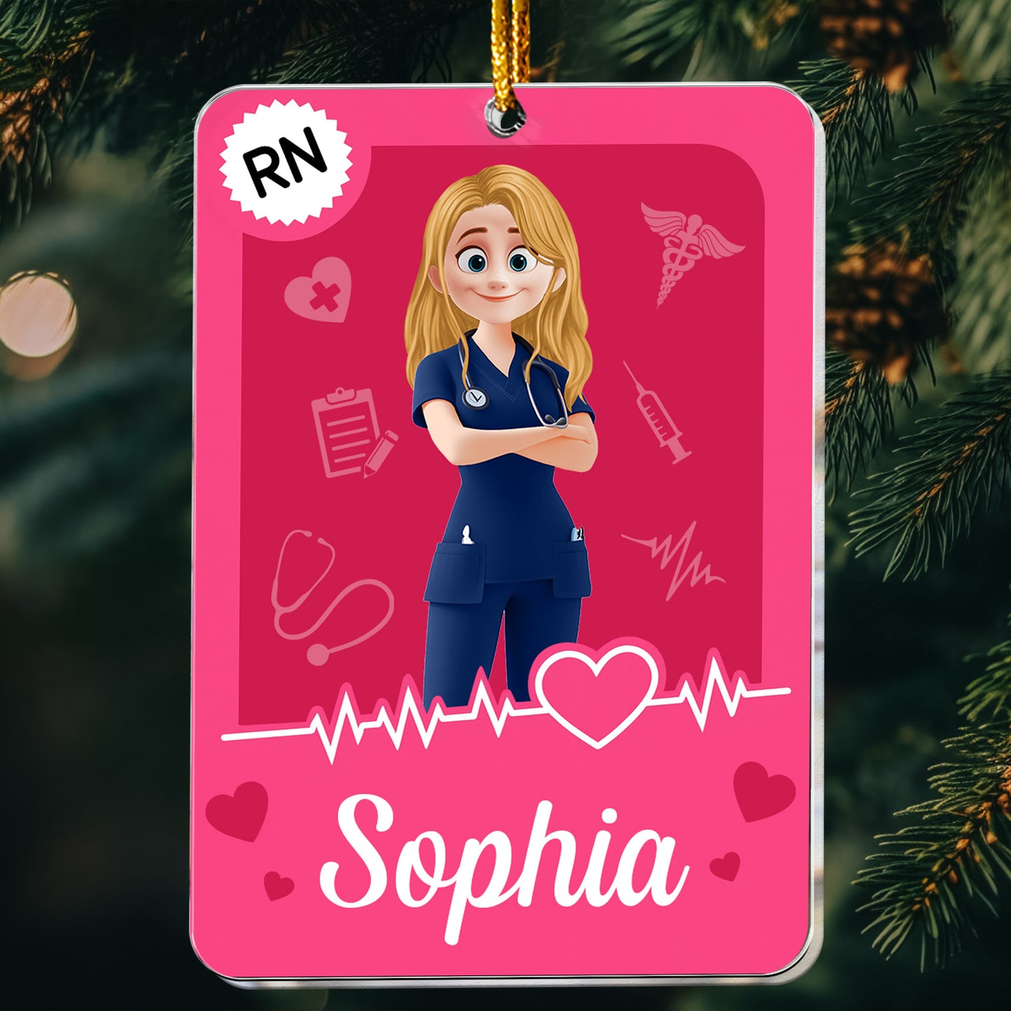 Nurse Toy Box Custom Title - RN CNA LPN LVN Gift - Personalized Acrylic Ornament