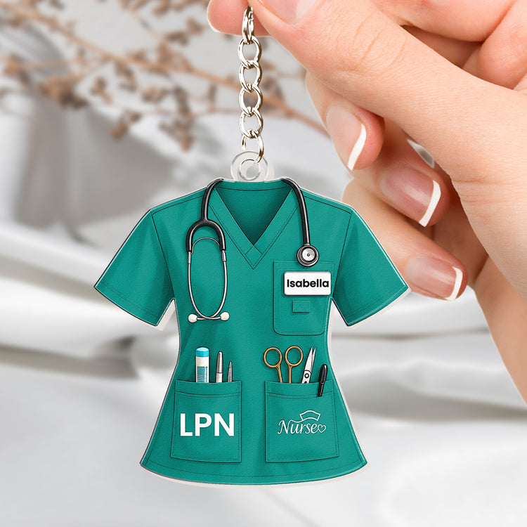 Nurse-Uniform-Custom-Name-Gift-For-Nurse,-Coworkers-Personalized-Keychain-1