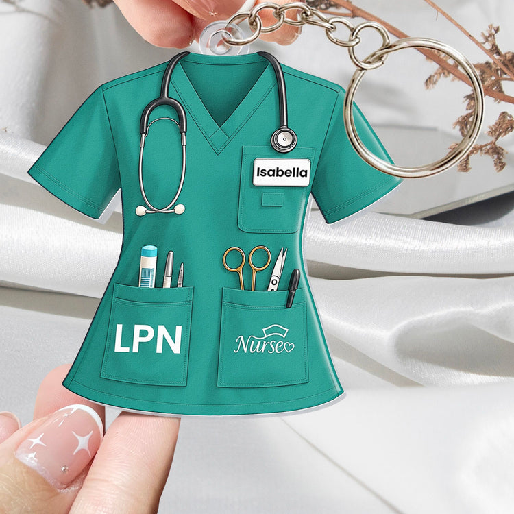 Nurse-Uniform-Custom-Name-Gift-For-Nurse,-Coworkers-Personalized-Keychain-2