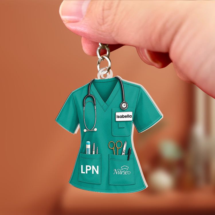 Nurse-Uniform-Custom-Name-Gift-For-Nurse,-Coworkers-Personalized-Keychain-3