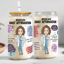 Nurse's Daily Affirmation - Personalized Clear Glass Cup