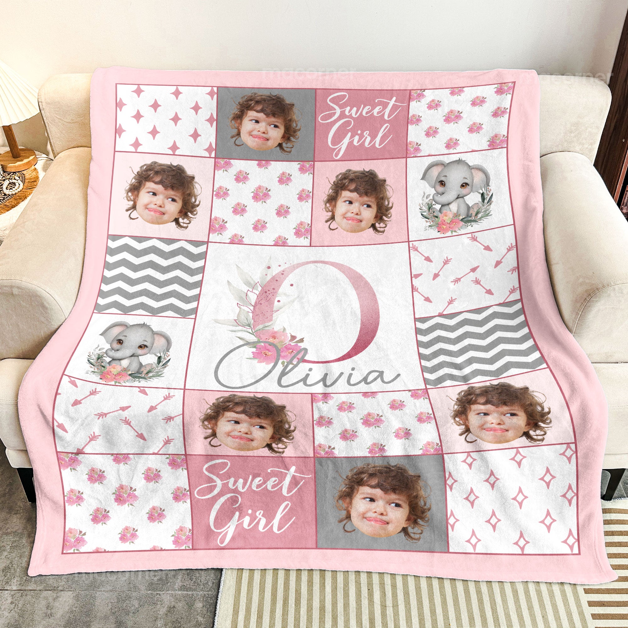 Nursery For Kid - Personalized Baby Photo Blanket