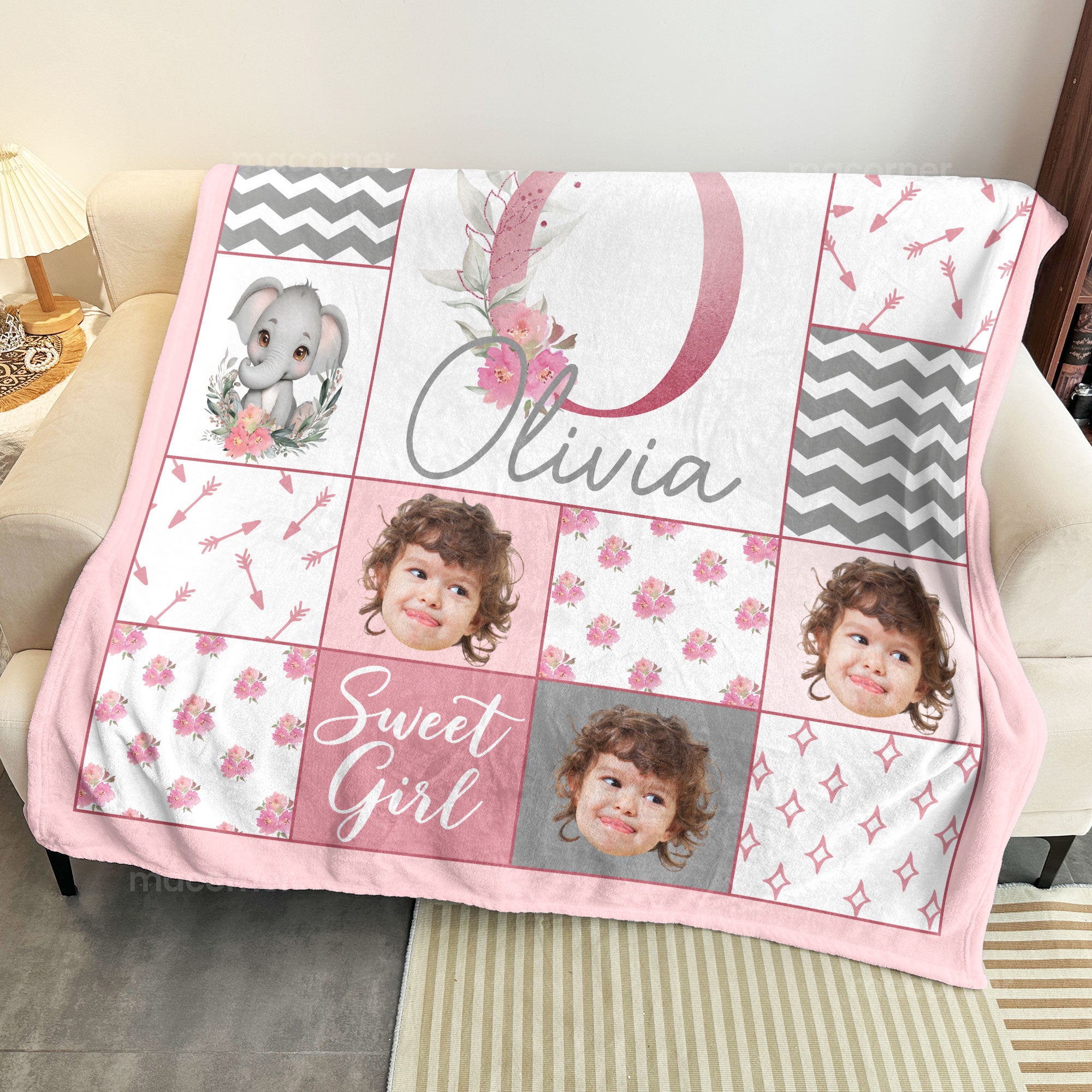 Nursery For Kid - Personalized Baby Photo Blanket