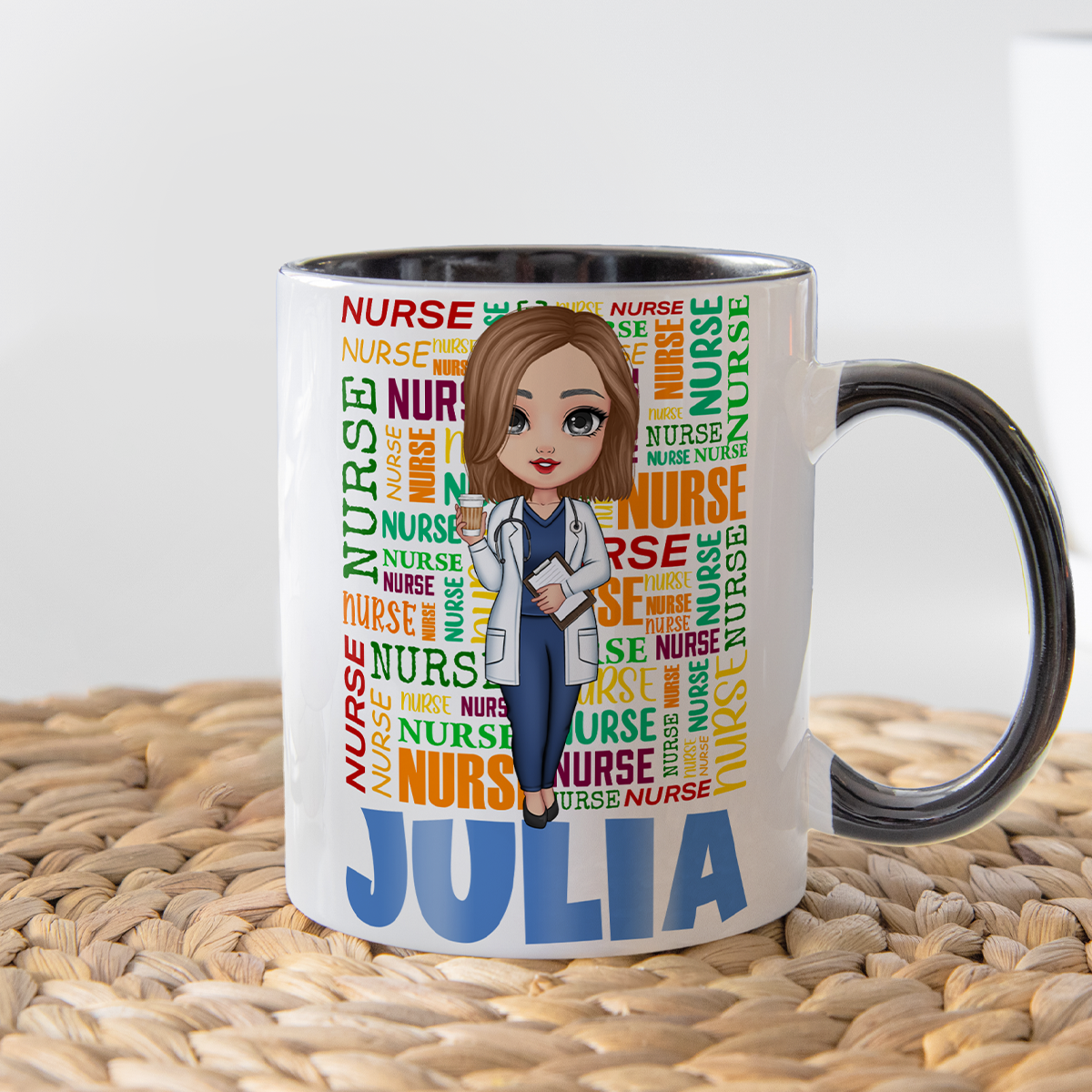 Nurse's Christmas Mug - Personalized Accent Mug