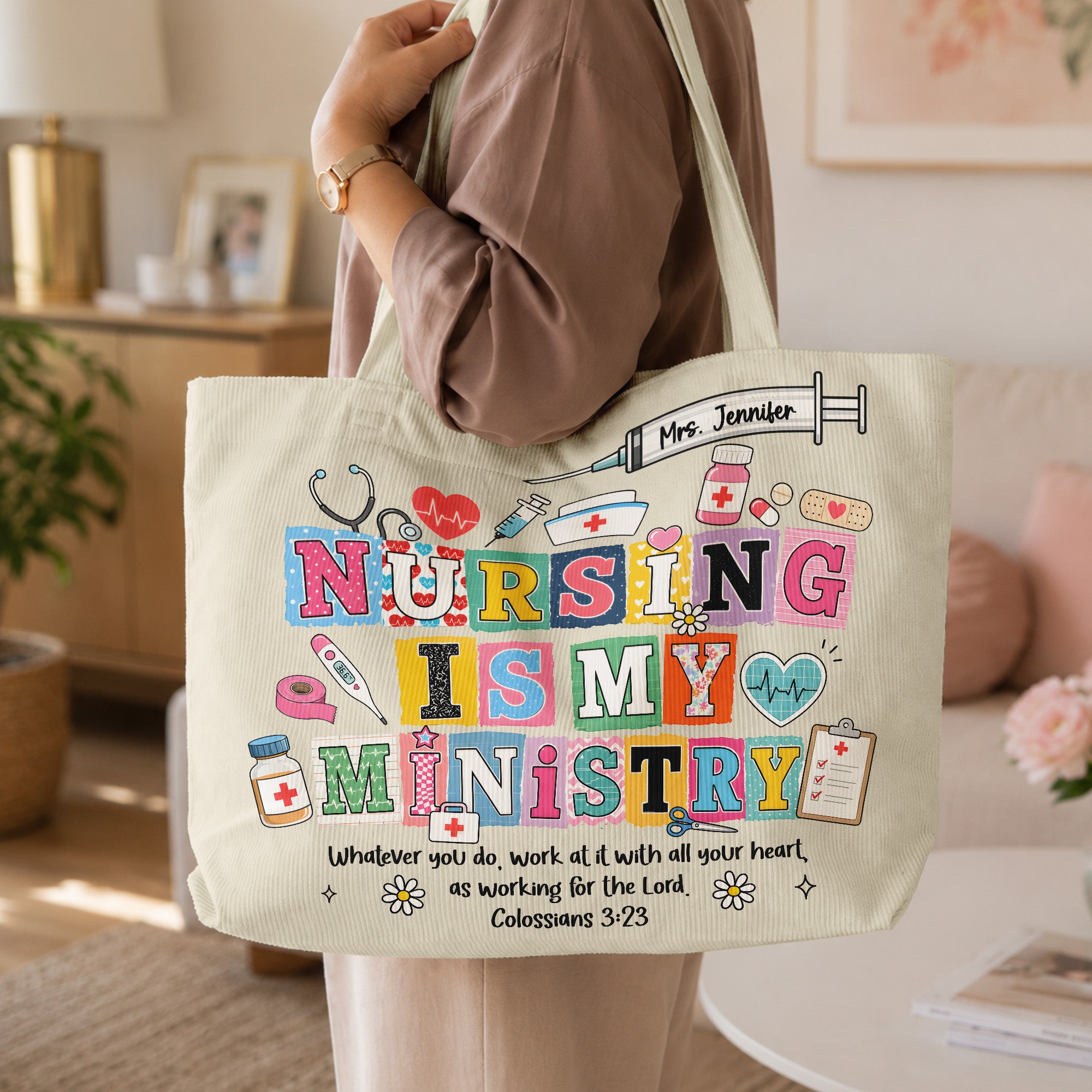 Nursing-Is-My-Ministry-Personalized-Tote-Bag-3