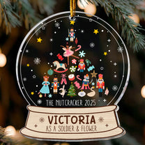 Nutcracker Christmas Snow Globe Ornament - Gifts For Kids (Up To 8 Roles) - Personalized Acrylic Ornament