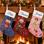 Nutcracker Christmas Stocking For Kids, Grandkids Custom Name & Character - Personalized Stocking