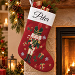 Nutcracker Christmas Stocking For Kids, Grandkids Custom Name & Character - Personalized Stocking