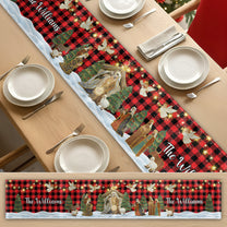 O Holy Night Nativity Scene Buffalo Plaid Christmas Dining Table Decoration - Personalized Table Runner