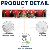 O Holy Night Nativity Scene Buffalo Plaid Christmas Dining Table Decoration - Table Runner