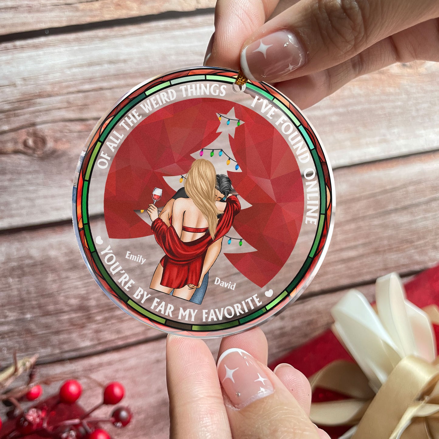 Of All The Weird Things I've Found Online Couple - Personalized Acrylic Ornament