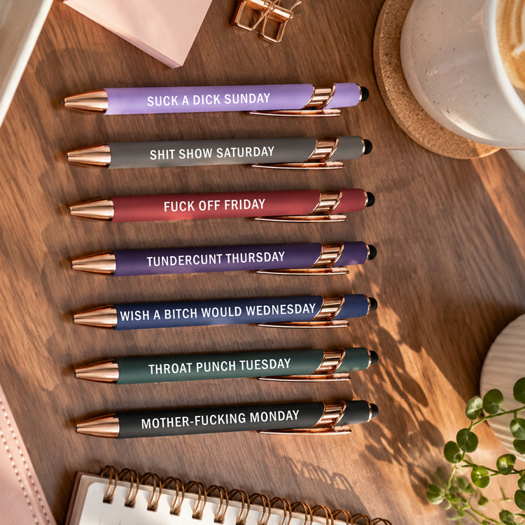 Offensive-Days-Of-The-Week-Funny-Gag-Gifts-For-Coworker,-Boss,-Friends-Personalized-Pens-2