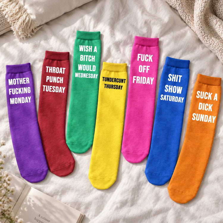Offensive-Days-Of-The-Week-Funny-Gag-Gifts-For-Coworker,-Boss,-Friends-Personalized-Socks-7