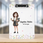 Office Cartoon Gift For Colleagues, Coworkers, Boss - Personalized Acrylic Clipboard