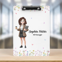 Office Cartoon Gift For Colleagues, Coworkers, Boss - Personalized Acrylic Clipboard