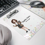 Office Cartoon Gift For Colleagues, Coworkers, Boss - Personalized Acrylic Clipboard
