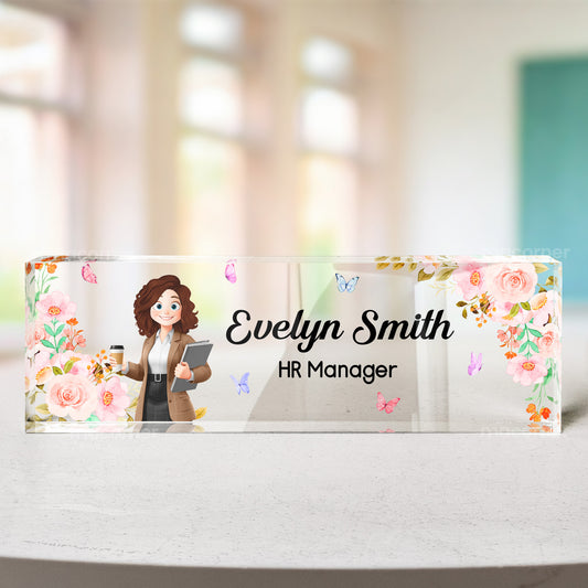 Office Desk Decor - Gift For Colleagues, Coworkers, Boss - Personalized Name Plate
