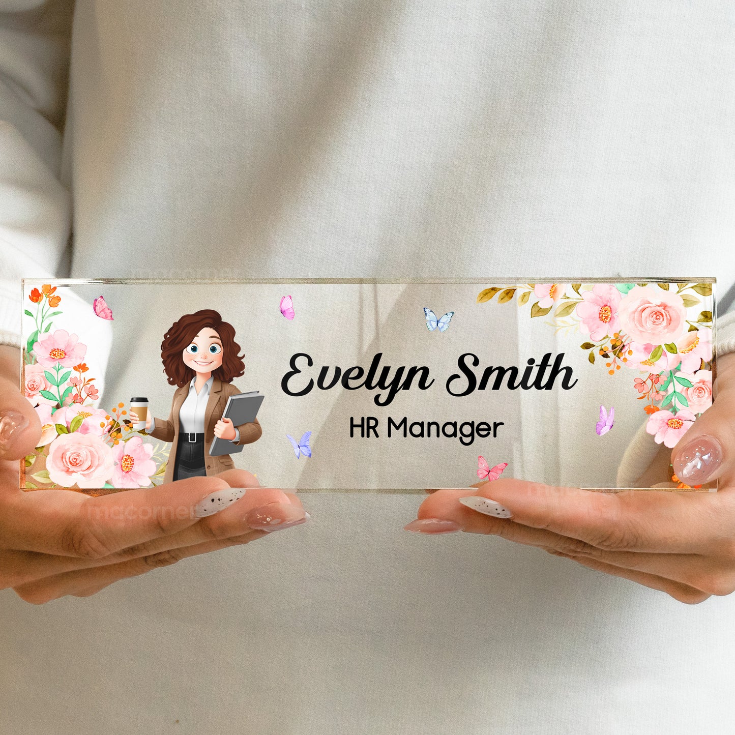 Office Desk Decor - Gift For Colleagues, Coworkers, Boss - Personalized Name Plate